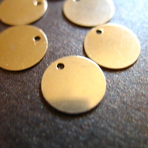 14k Gold Filled Blanks Discs Stamp Blanks, 11 mm Circle, personalized custom jewelry stamping blank12 solo image 1