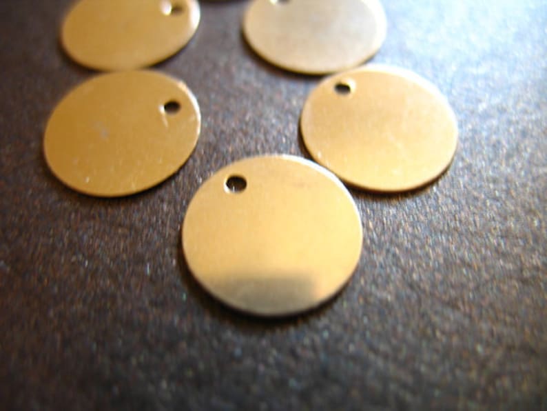 14k Gold Filled Blanks Discs Stamp Blanks, 11 mm Circle, personalized custom jewelry stamping blank12 solo image 1