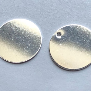 Sterling Silver Blanks Discs Round, 19 mm, 3/4", 24 gauge, custom stamping, wholesale blanks  blank18hp