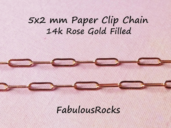 Buy 1 100 Feet Drawn Elongated Paper Clip Chain 5x2 Mm 14k Rose