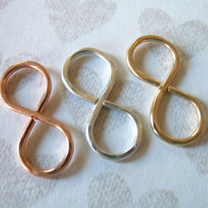 1-10 pc, Infinity Charm Links Connectors Pendant, 17.5x8 mm, Medium V2, 14k Gold Filled or Sterling Silver, n37 yg rg art