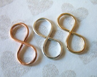 Handmade Infinity Link Charm Connector: 14k Gold Filled or Sterling Silver