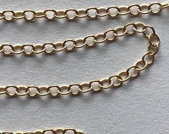 14K Gold Fill Kabelkette, 2.25x1.6 mm, lose Schmuckzubehör
