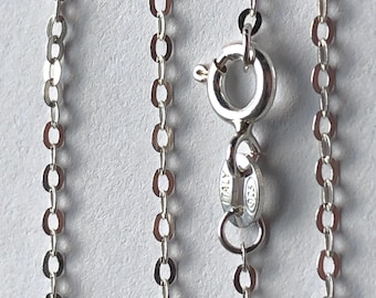 Sterling Silver Necklace Chain, 2x1.6 mm Flat Cable, Wholesale Finished Chain