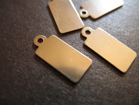 14k Gold Filled Metal Blanks Dog Tag Blanks, 12.5x6.25 Mm, 26 Gauge, Petite  Custom Personalize Stamping . Blankrect 