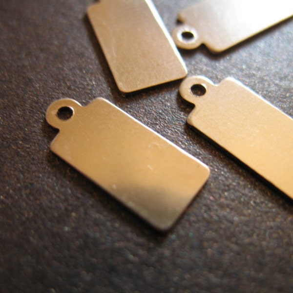 Gold Filled Metal Blanks, Dog Tags, 12.5x6.25 mm, 26 gauge, Rectangle Blank, custom personalize. blankrect..