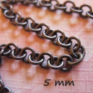 Oxidized Sterling Silver Chain - Thick Cable Chain Chunky 18 gauge 1 mm Thick, 5X5 mm Bold Charm Bracelet, ll164 mmss solo q ox