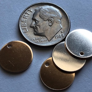 14k Gold Filled Blanks Discs Circle Round Sequins, 11 mm, 20 gauge, thick, wholesale custom personalized stamping.. blank12