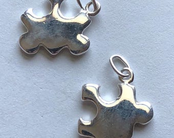 Dije de pieza de rompecabezas de plata esterlina
