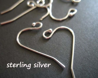 5-50 pairs  Sterling Silver French Hook Earrings Earwires Ear Wires Bulk  21x12 mm, Simple Everyday Single Ball Earwires hp  fhe.sb