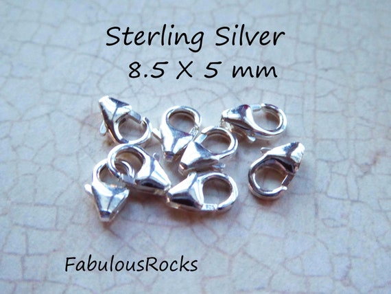 Sterling Silver Lobster Claw Clasps, Jewelry Findings (8.5x5 Mm