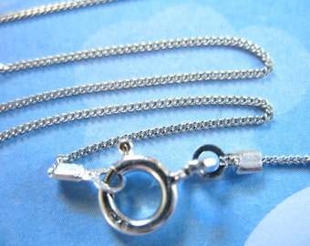 Finished Neck Chain, 10 pc, 16-18-20 inch, Bulk Sterling Silver CHAIN, 0.8 mm CURB, spring ring clasp, wholesale chain, done d97.t hp