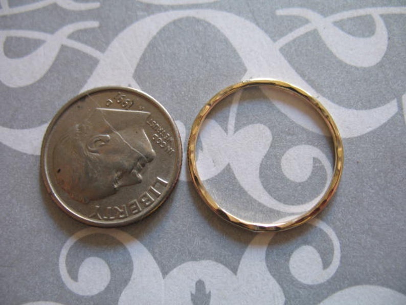 14k Gold Filled artisan organic n200 Circle Links Connectors Charm Pendant Halo Eternity Infinity Circle Hammered 1-25 pcs 20 mm