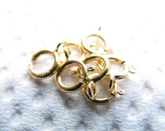 Gold filled Spring Ring Clasps, Set of 10, 5.5 mm, CLOSED ring