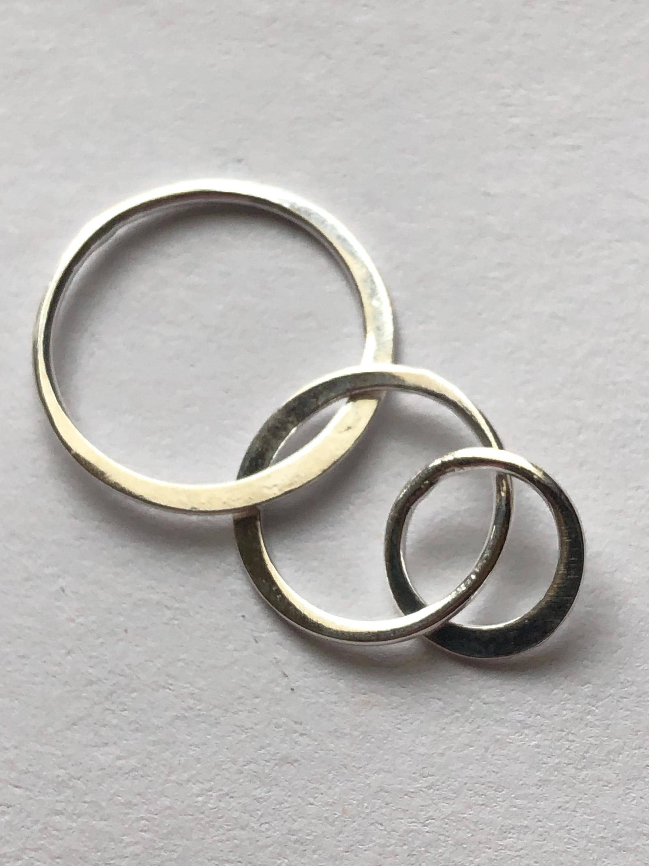 Sterling Silver Triple Circle Link, Eternity Pendant (34x17 Mm) - Etsy