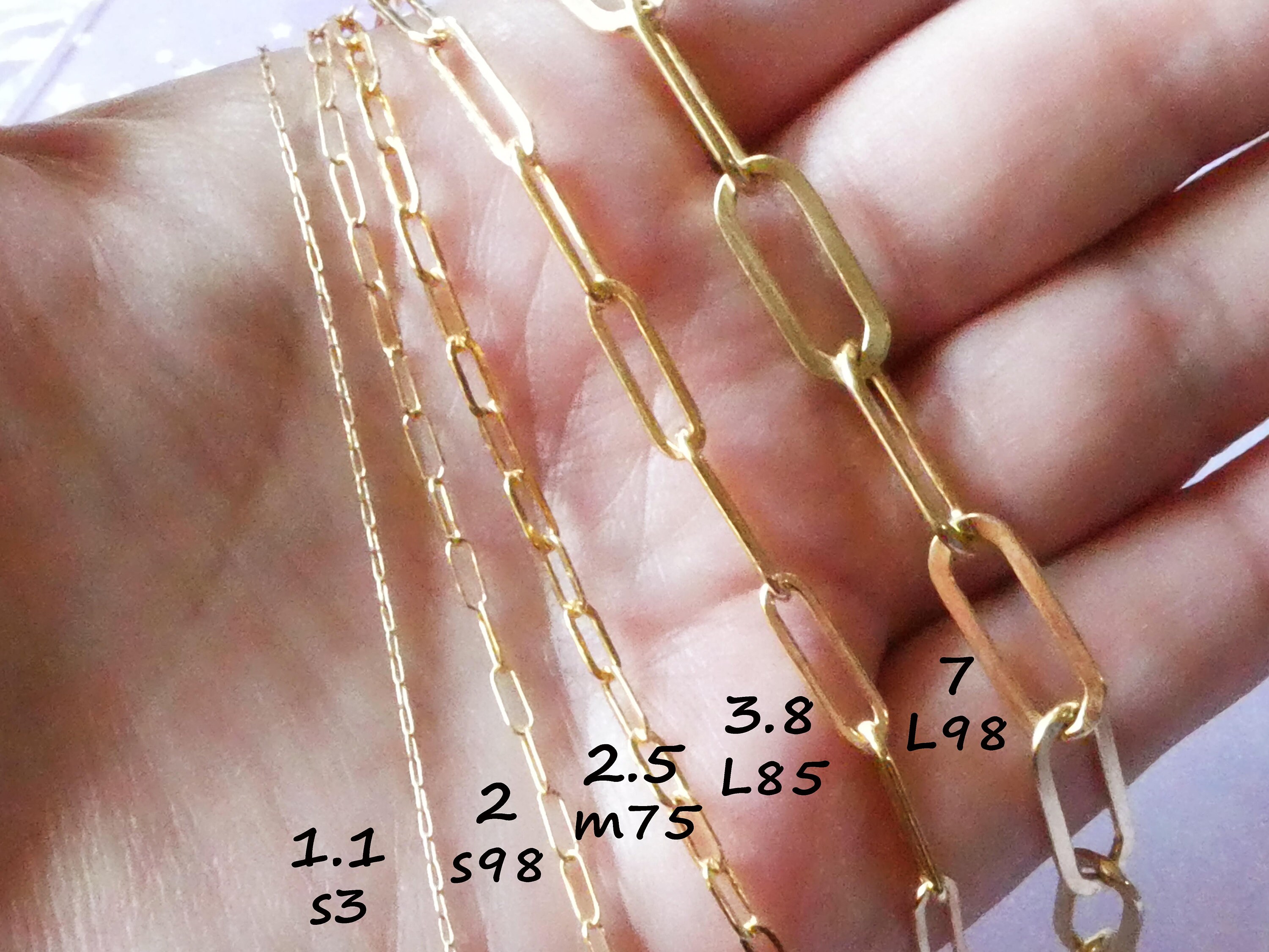 Chevron Enamel Chain by Yard, Gold Filled Paperclip Chain by Foot,  Wholesale Bulk Roll Chain for Bracelet Necklace Jewelry Making, CH301