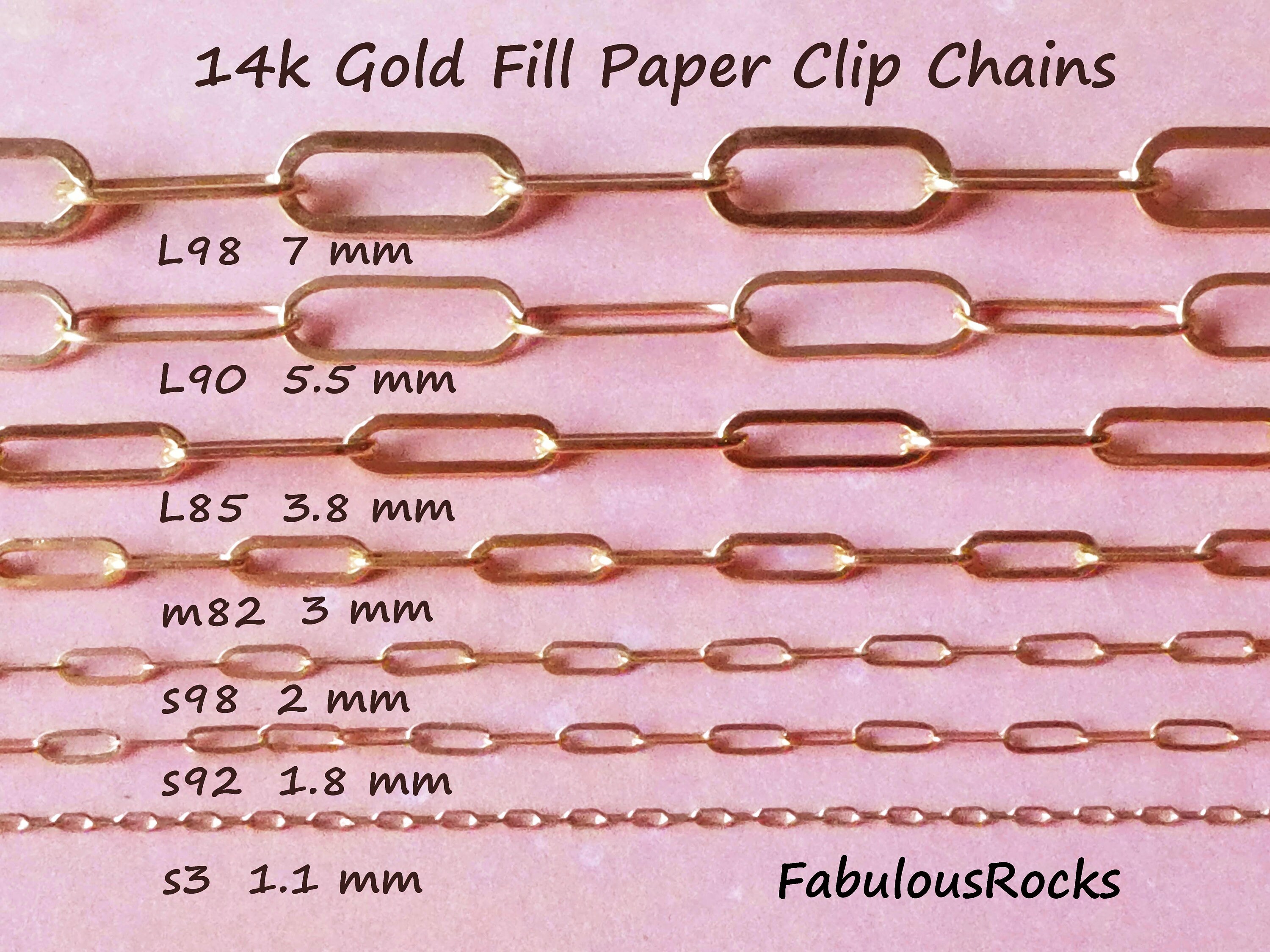 Thin 14k Gold Filled Paper Clip Chain Necklace Extender – 1 To 20 Inches – 2mm Width – Agj