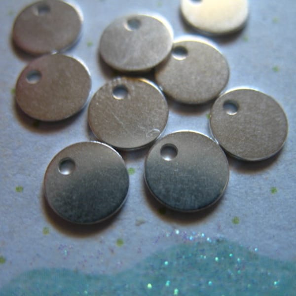 10 pcs Bulk, 6mm, Sterling Silver Blanks Discs Round Blanks Sequins, 24 gauge, cougar town necklace, personalize blank6,,