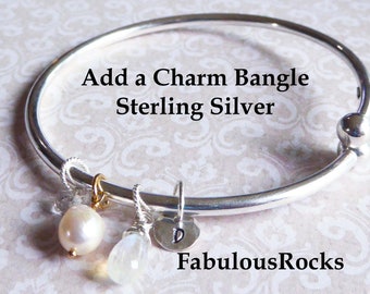 Sterling Silver Interchangeable Charm Bangle Bracelet, 2.75" with 2 mm with 6 mm Twist Open Bead Ends, Sterling Silver done t solo aac