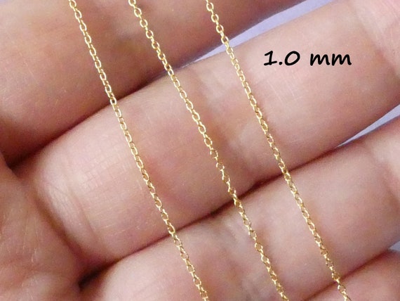 1 Mm Round Cable Chain Bulk Footage Strong Dainty Chain Sterling Silver or  Gold Fill Necklace Jewelry Chain Wholesale Sgf Ss S23 Solo Q 