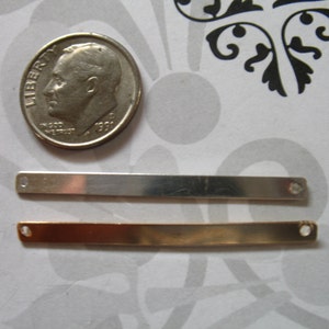 Long BAR Necklace Charm Blank Link, Rectangle Bar, 14k Gold Filled or Sterling Silver, 24 gauge, 40x3 mm, modern 2hp