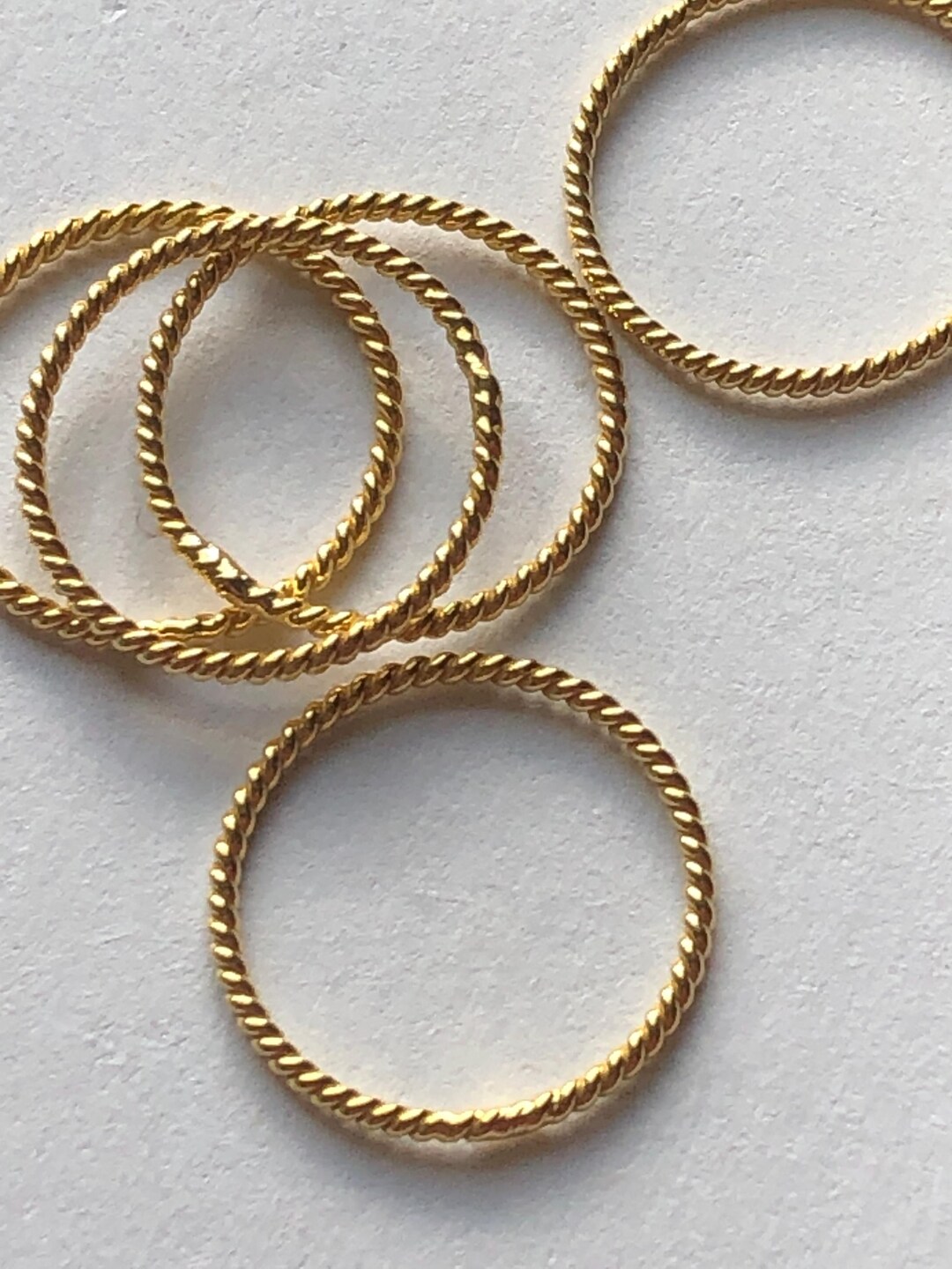 24k Gold Vermeil Twisted Jump Rings, 15mm 18ga - Etsy