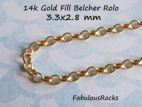 14k solid gold rolo chain necklace bracelet extender 1.5 mm 1- 6