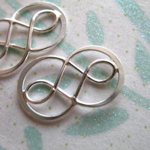 1-10 pcs, DOUBLE INFINITY Charm Pendant Link Connector, Vermeil or Sterling Silver, 20x11 mm, Small, love bridesmaids n31s solo image 1