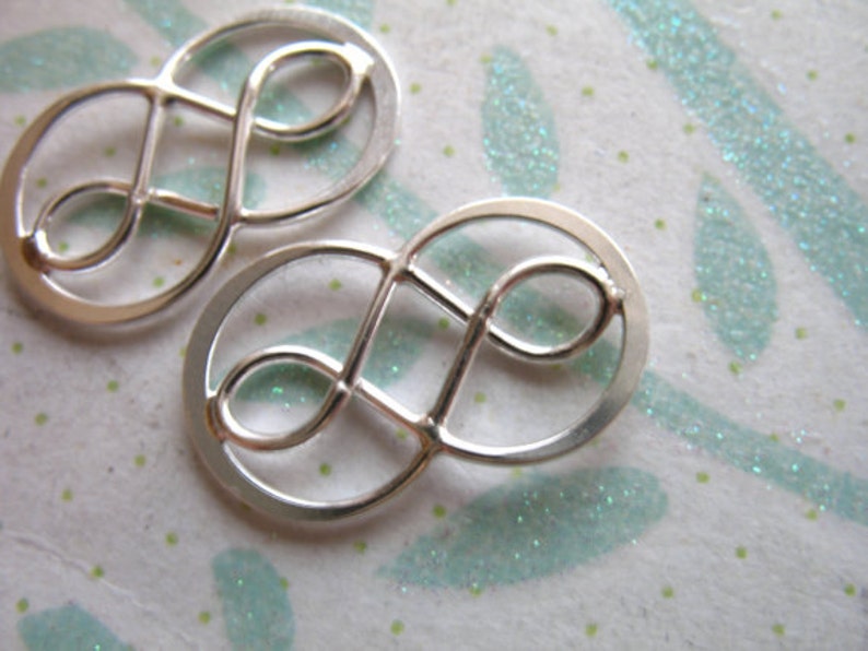 1-10 pcs, DOUBLE INFINITY Charm Pendant Link Connector, Vermeil or Sterling Silver, 20x11 mm, Small, love bridesmaids n31s solo image 1