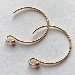 1-25 pairs / Hoop Earrings  14k Gold Filled or Sterling Silver Small Petite Hoops with Ball, 12.5 mm  Wholesale Earring Finding fhe.hc