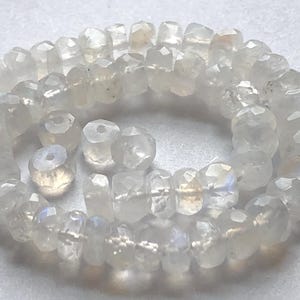5-100 pcs / MOONSTONE Rondelles, Natural Rainbow Moonstone Roundel Rondel Beads / Faceted AAA AAAA, ~5-5.5 mm Loose Gemstone / solo 55