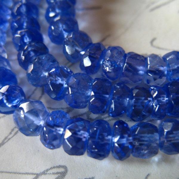 5-50 pcs, TANZANITE Rondelles Beads, Luxe AAAA, 5-6 mm, Periwinkle Blue, faceted, brides bridal december 56