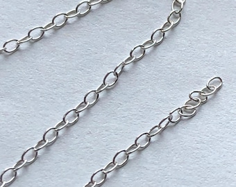 スターリングシルバーネックレスチェーン、2x1.5mmケーブル、バルク