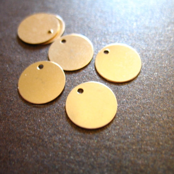 2-20 pcs, 14k Gold Filled Discs Blanks Sequins, 7 mm, Round Circle Tags, stamping cougar town necklace blank7 solo