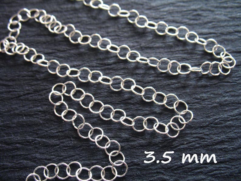 14k Gold Filled Chain by the Foot, 3.5 mm Round Circle Necklace Chain, Extender Chain Jewelry Chain Bulk Unfinished Chain m9 mgf9 image 7