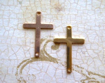 14k Gold Filled Sideways Cross Charm: Religious Pendant Connector (22.5x14.5 mm)