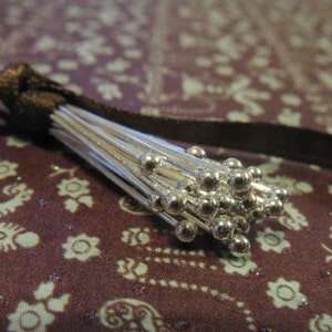 Sterling Silver Ball Headpins 28 gauge ga g, 50-1000 pcs Bulk, 50 mm, 2 inch in, Bali Artisan, wholesale, hp. SHP28.50 image 2