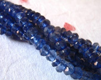 1/2 Strand, IOLITE Rondelles, Luxe AAA, 3-3.5 mm, Water Sapphire, faceted.. brides bridal weddings something blue.. solo