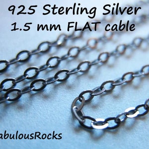 Sterling Silver Chain Bulk Flat Cable Chain Unfinished Jewelry image 9