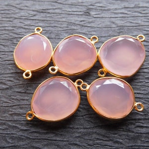 Lot De 5 Supports Pour Pendentif En Calcédoine - Plaqué Or - 20x10mm - Fabriqué En Inde