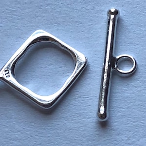 Chiusura a levetta, quadrato di diamanti, argento sterling 925, 17x12,5 mm, media, semplici reperti di base all'ingrosso t3 hp solo cs fc.m