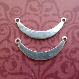 Crescent Moon Charm Pendant Link Connector / 1-25 pcs, Sterling Silver, 20.6x8.7 mm / silver moon, moon jewelry astrology solo cm.20