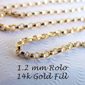 14k Gold Filled Chain 14/20 GF 1.2 mm ROLO Chain / Bulk, delicate chain, unfinished wholesale chain sgf SGF2 solo