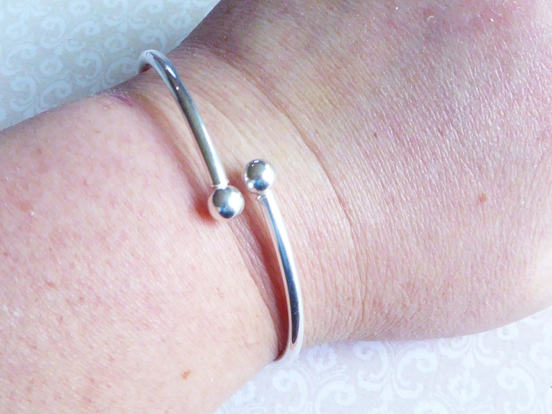 Sterling Silver Bangle Interchangeable Charm Bangle Bracelet Etsy