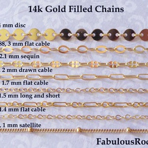 1-25 ft / Gold Fill CHAIN, 14kt 14k Gold Filled Chain, Cable Necklace Chain Wholesale Chain 1.3 1.5 1.7 2 mm mmgf m38 sgf1 sgf7 sgf50 gs image 1