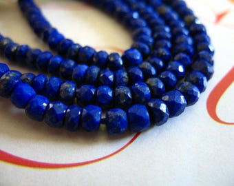 LAPIS Rondelles Beads, Luxe AAA, 3-4 mm, 1/2 Strand, September birthstone, pyrite inclusions, brides bridal jj