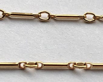 14k Gold Filled Bar Link Chain: Heavy Weight Necklace Chain (8.5x1 mm)