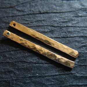 Gold Bar Pendant Charm Earring Drops Dangles, 14k Gold Fill or sterling silver RECTANGLE Bar, 26.5x2.2 mm, minimal jewelry 1h