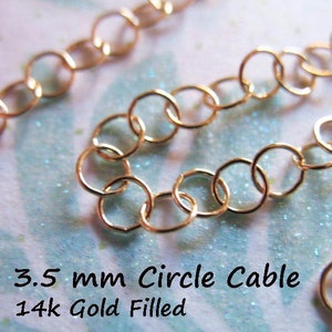 Bulk 14k Gold Filled Chain, 3.5 mm Round Circle Chain Necklace Chain Extender Chain Bracelet Chain Wholesale Unfinish Chain m9 mgf9 q solo