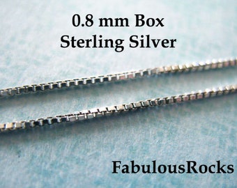 0.80 mm BOX Chain /  10-100 ft Sterling Silver Box Chain Wholesale, 925 SS Necklace Chain, Bulk Footage Chain tpc S868 solo hp ib llc v